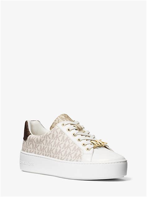 michael michael kors poppy color-block logo sneaker|mk poppy logo sneakers.